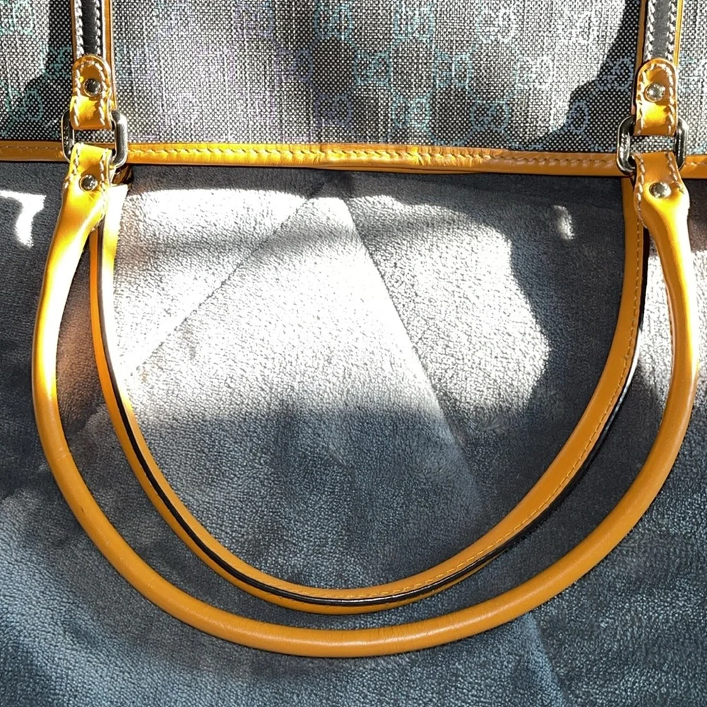 Sold Preloved Gucci tote bag pristine condition gorgeous grey with multi color - Picture 8 of 15